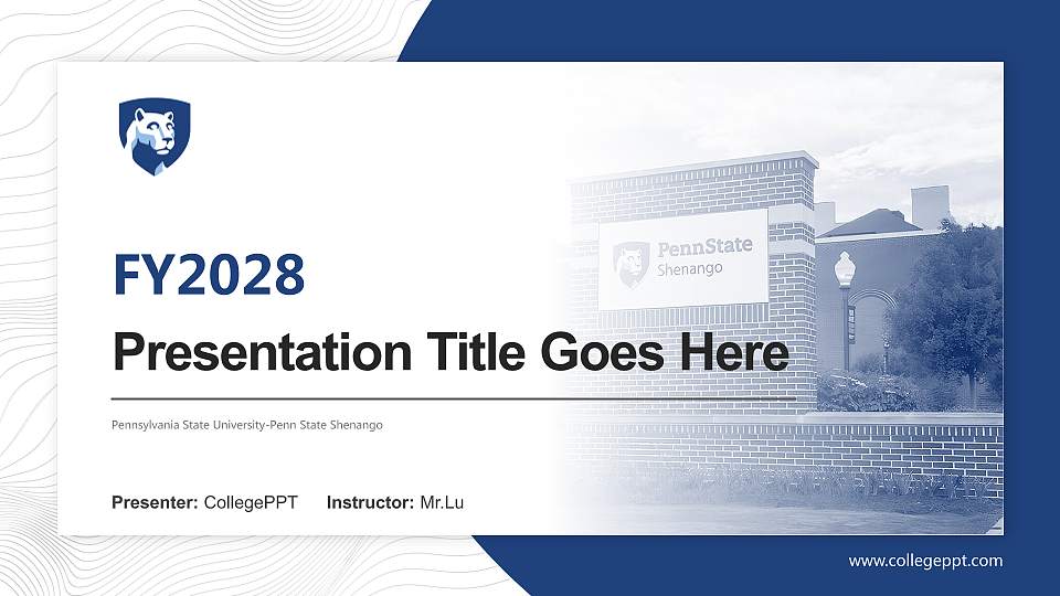 Pennsylvania State University-Penn State Shenango Academic Presentation/Research Findings Report PPT Template16:9 ratio PPT effect preview image