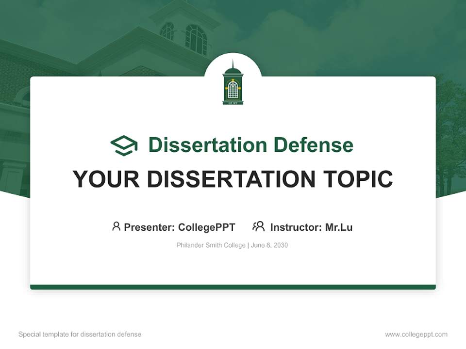 Philander Smith College Graduation Thesis Defense PPT Template4:3 ratio PPT effect preview image7