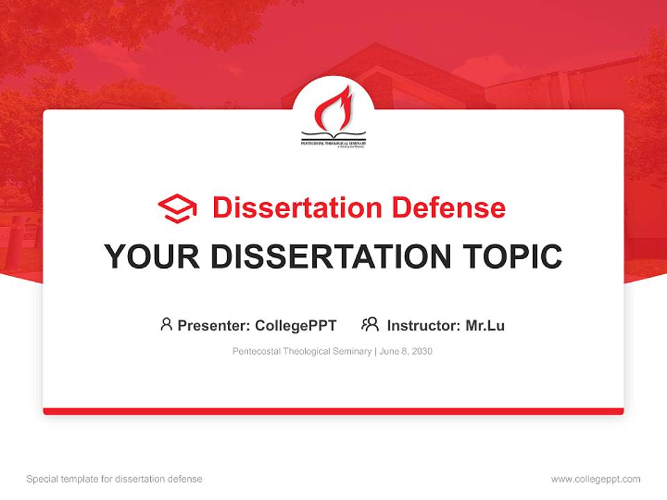Pentecostal Theological Seminary Graduation Thesis Defense PPT Template4:3 ratio PPT effect preview image7