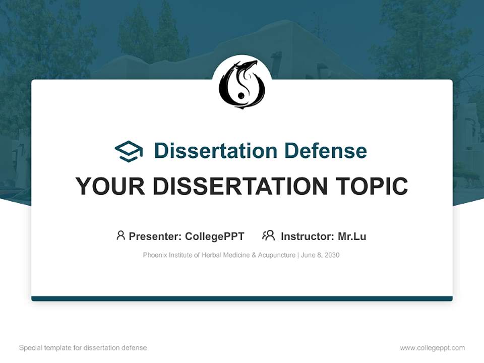 Phoenix Institute of Herbal Medicine & Acupuncture Graduation Thesis Defense PPT Template4:3 ratio PPT effect preview image7