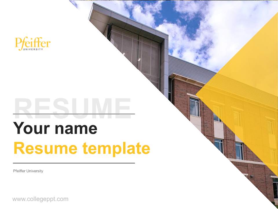 Pfeiffer University Resume PPT Template4:3 ratio PPT effect preview image5