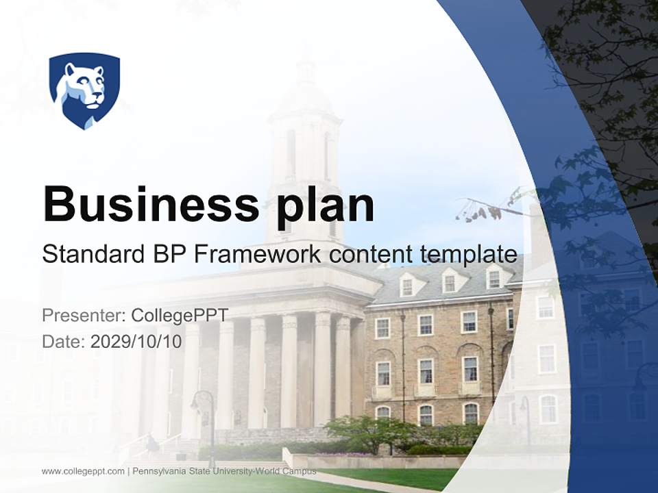 Pennsylvania State University-World Campus Competition/Entrepreneurship Contest PPT Template4:3 ratio PPT effect preview image9