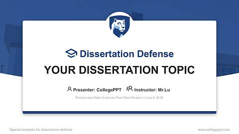 Pennsylvania State University-Penn State Scranton Graduation Thesis Defense PPT Template