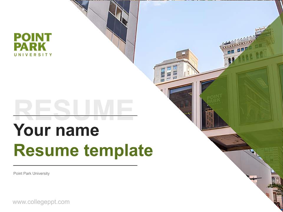 Point Park University Resume PPT Template4:3 ratio PPT effect preview image5
