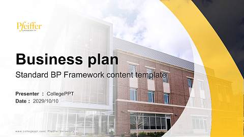 Pfeiffer University Competition/Entrepreneurship Contest PPT Template