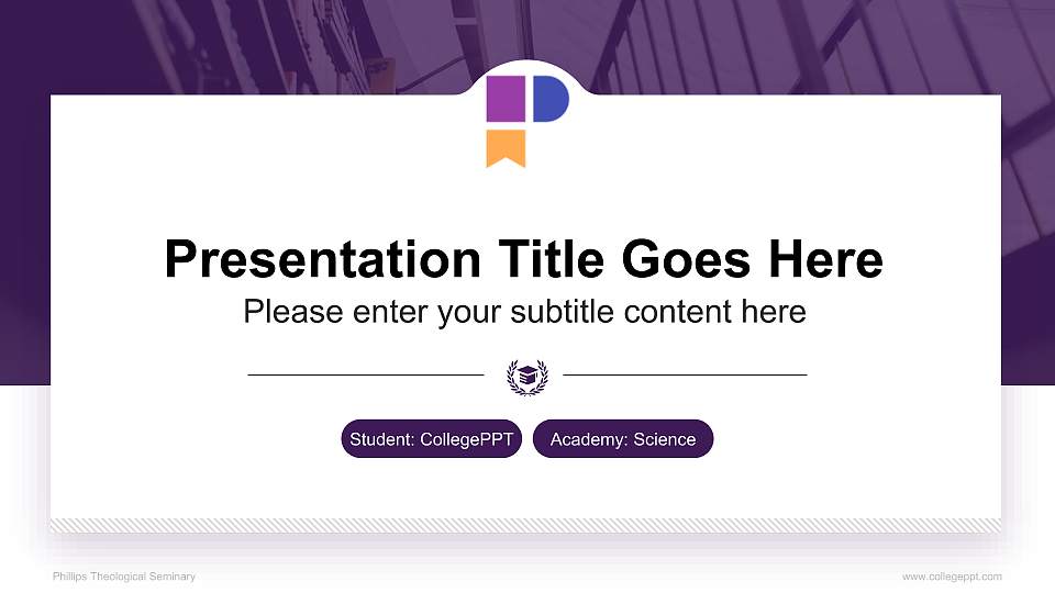 Phillips Theological Seminary National Scholarship Defense PPT Template16:9 ratio PPT effect preview image1