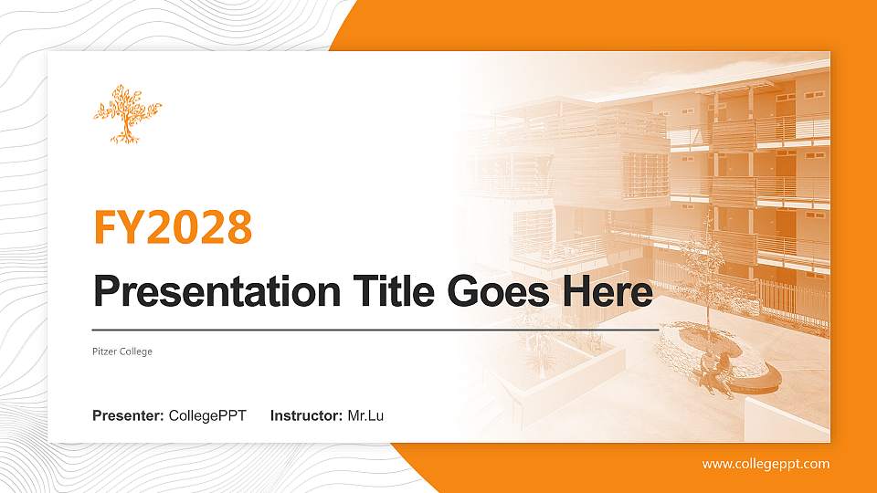 Pitzer College Academic Presentation/Research Findings Report PPT Template16:9 ratio PPT effect preview image