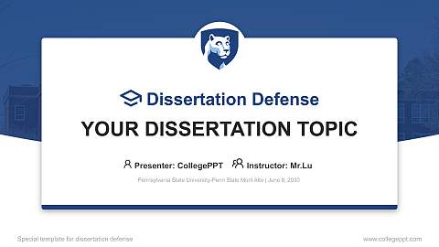 Pennsylvania State University-Penn State Mont Alto Graduation Thesis Defense PPT Template