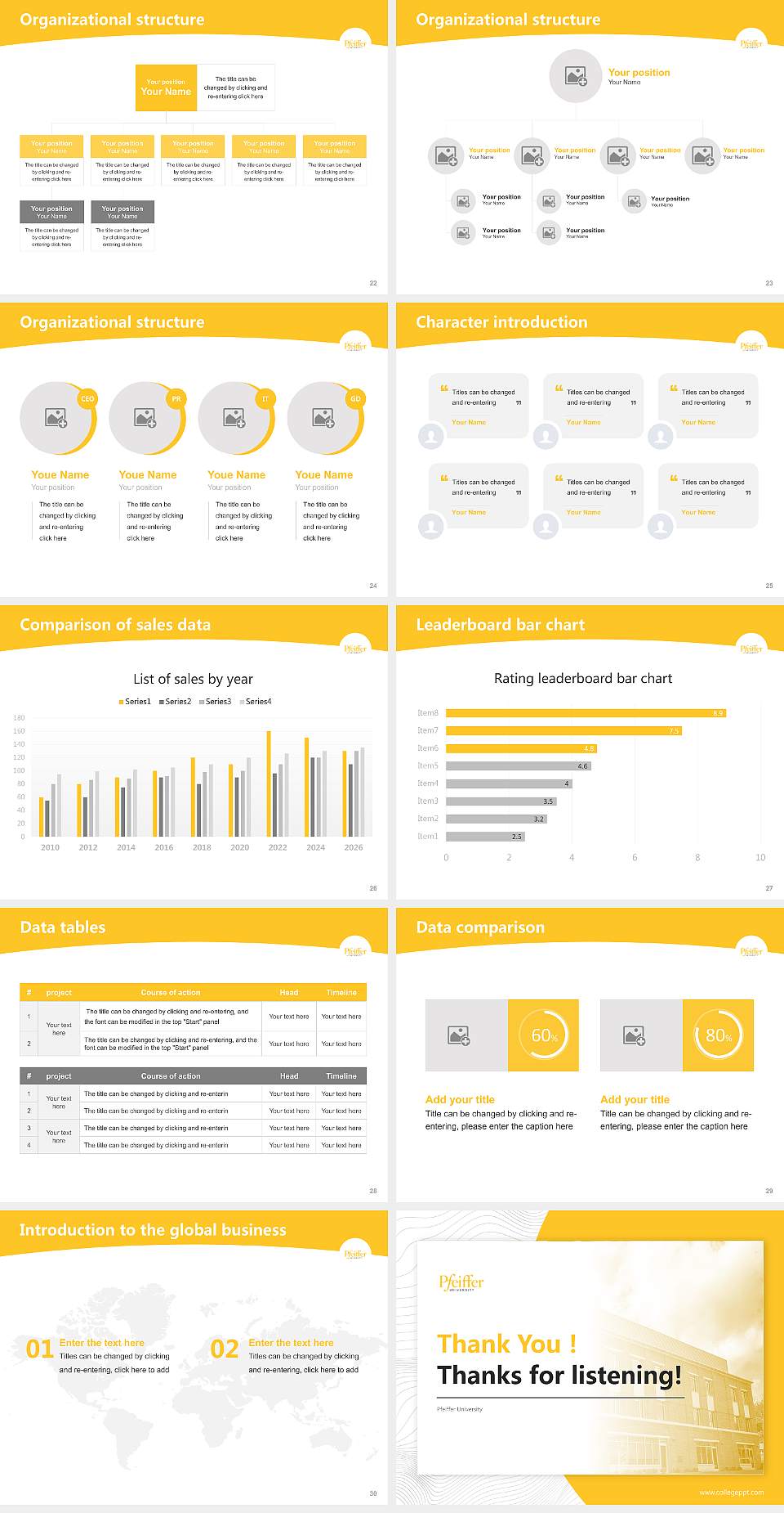 Pfeiffer University Academic Presentation/Research Findings Report PPT Template4:3 ratio PPT effect preview image4