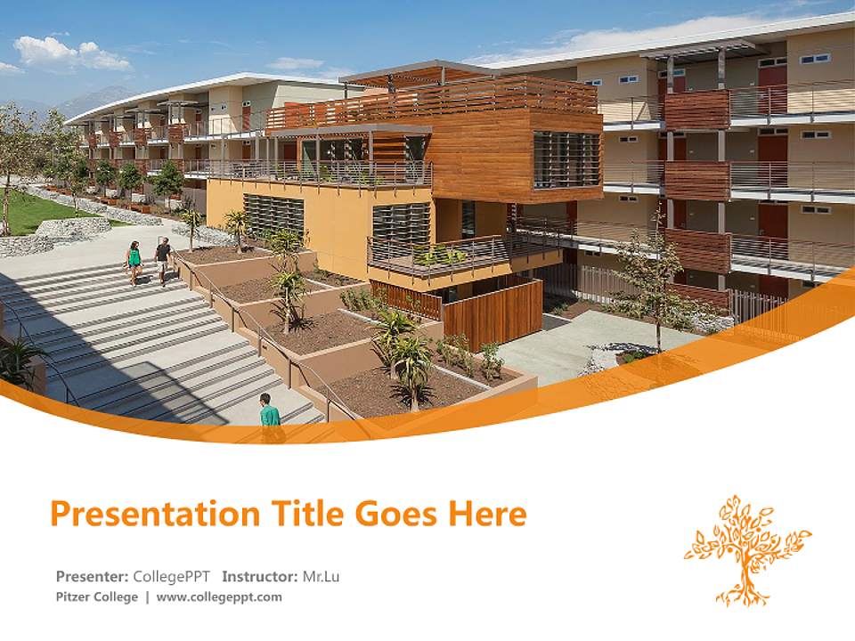Pitzer College Course/Courseware Creation PPT Template4:3 ratio PPT effect preview image5