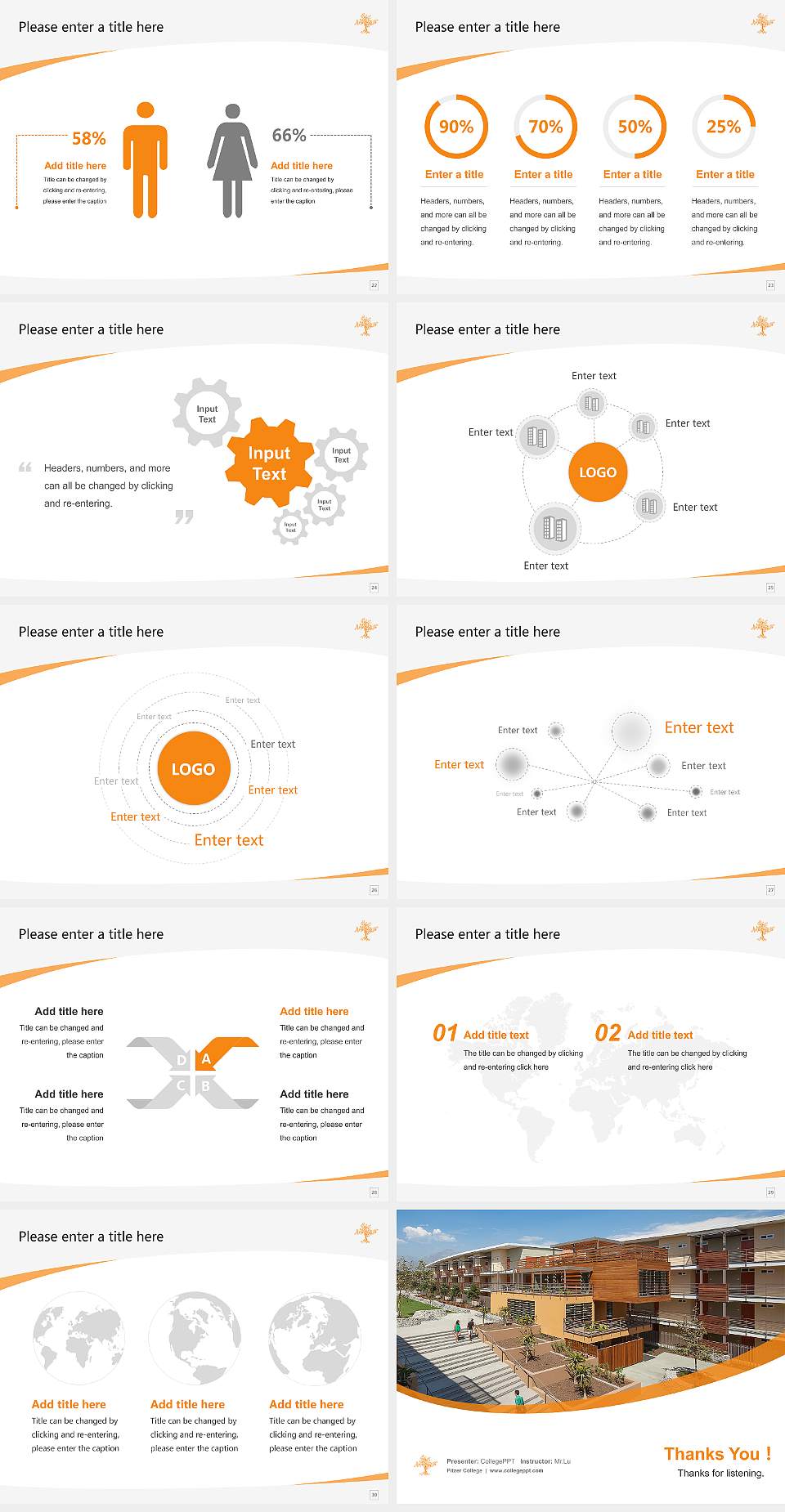 Pitzer College Course/Courseware Creation PPT Template4:3 ratio PPT effect preview image4