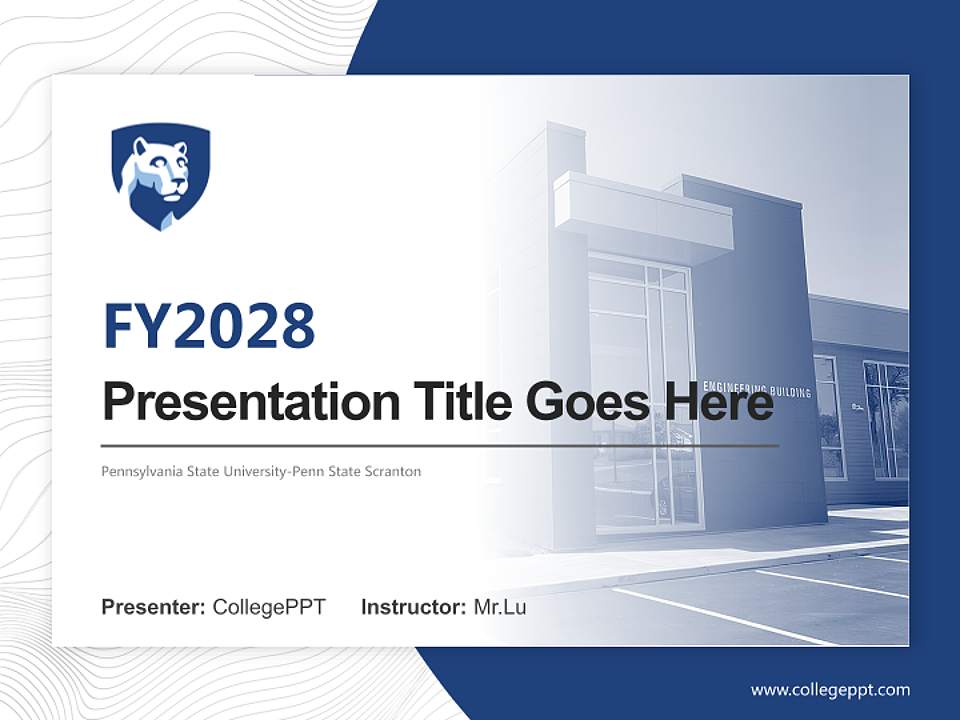 Pennsylvania State University-Penn State Scranton Academic Presentation/Research Findings Report PPT Template4:3 ratio PPT effect preview image5