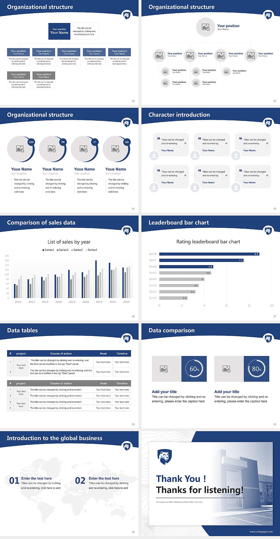 Pennsylvania State University-Penn State Scranton Academic Presentation/Research Findings Report PPT Template4:3 ratio PPT effect preview image4