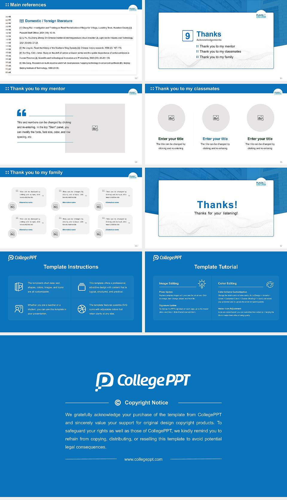 Plaza College Graduation Thesis Defense PPT Template16:9 ratio PPT effect preview image7