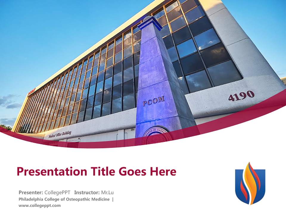 Philadelphia College of Osteopathic Medicine Course/Courseware Creation PPT Template4:3 ratio PPT effect preview image5