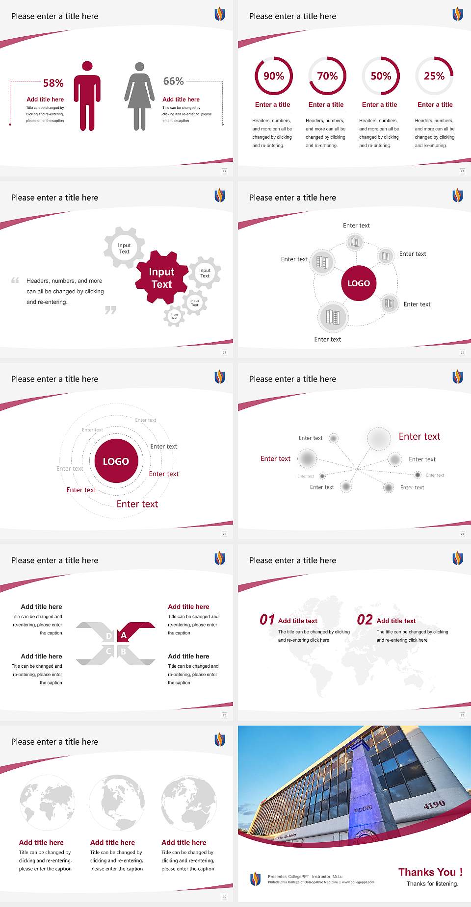 Philadelphia College of Osteopathic Medicine Course/Courseware Creation PPT Template4:3 ratio PPT effect preview image4