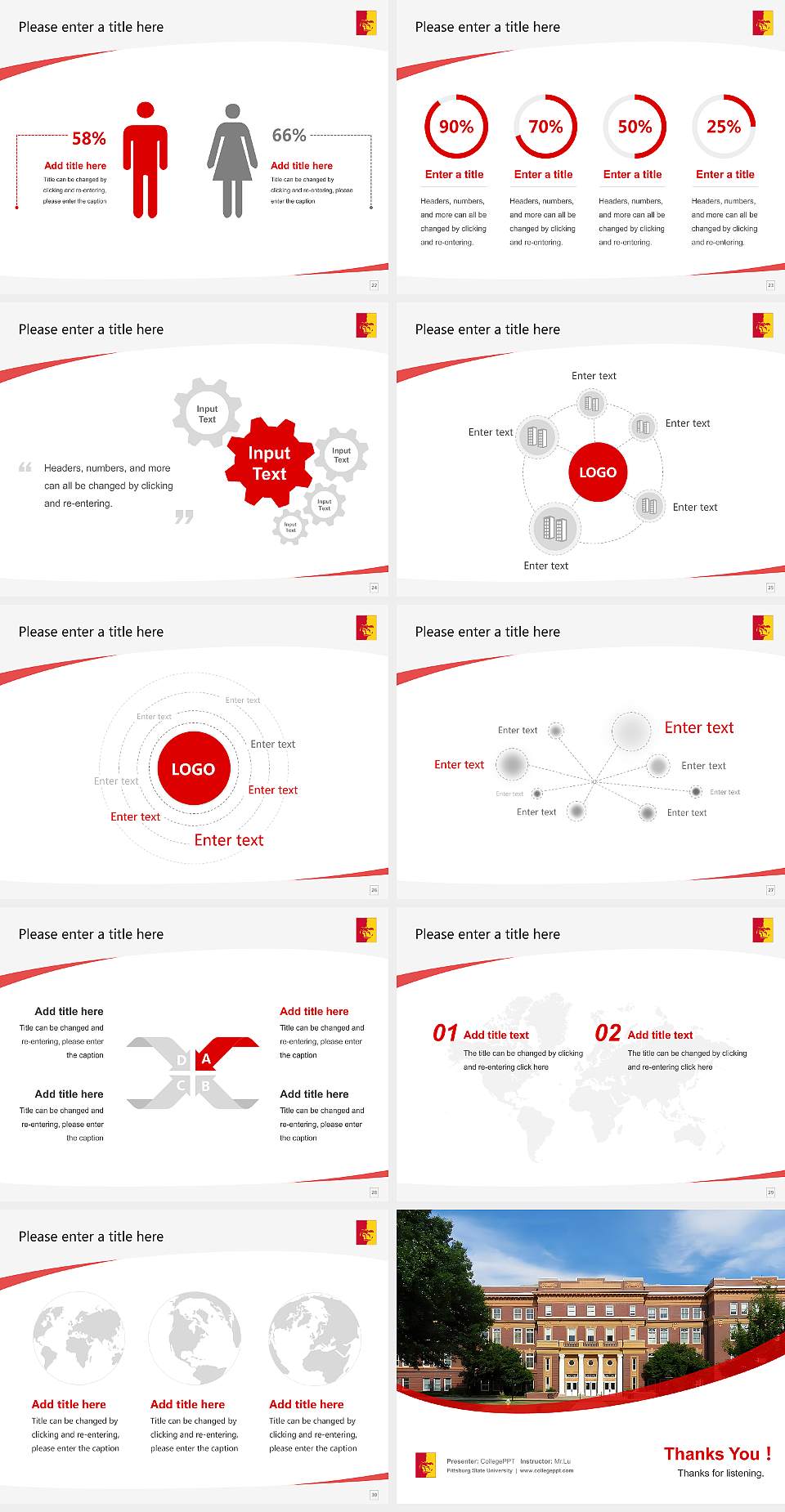 Pittsburg State University Course/Courseware Creation PPT Template4:3 ratio PPT effect preview image4