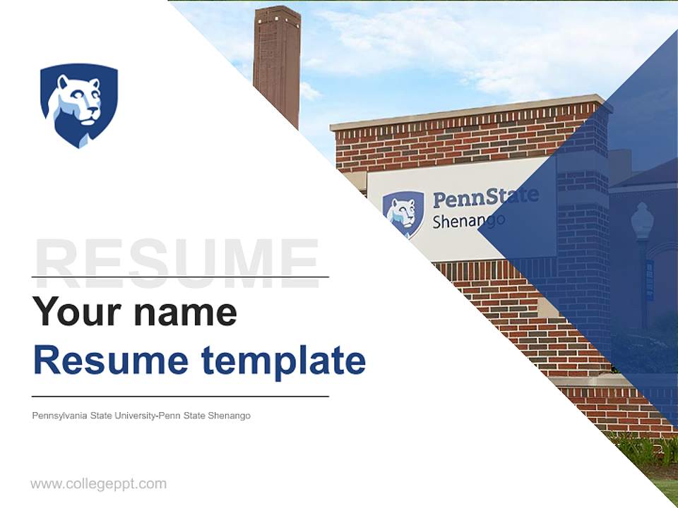 Pennsylvania State University-Penn State Shenango Resume PPT Template4:3 ratio PPT effect preview image5