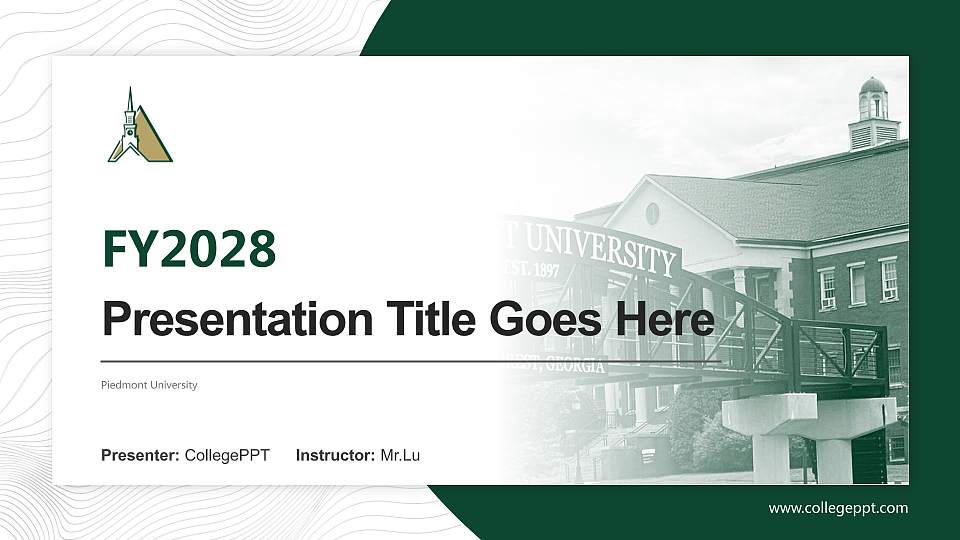 Piedmont University Academic Presentation/Research Findings Report PPT Template16:9 ratio PPT effect preview image