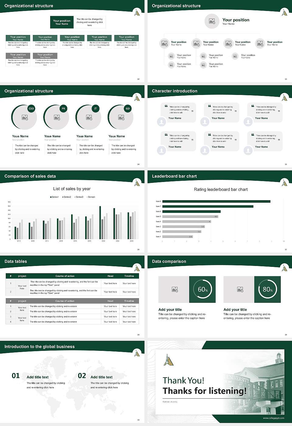 Piedmont University Academic Presentation/Research Findings Report PPT Template16:9 ratio PPT effect preview image4