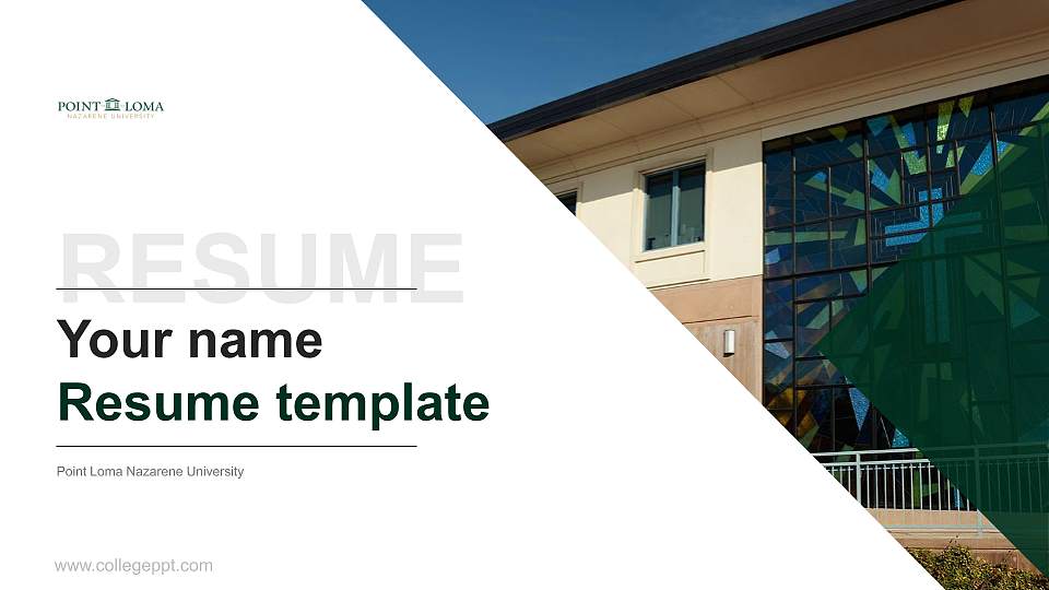 Point Loma Nazarene University Resume PPT Template16:9 ratio PPT effect preview image