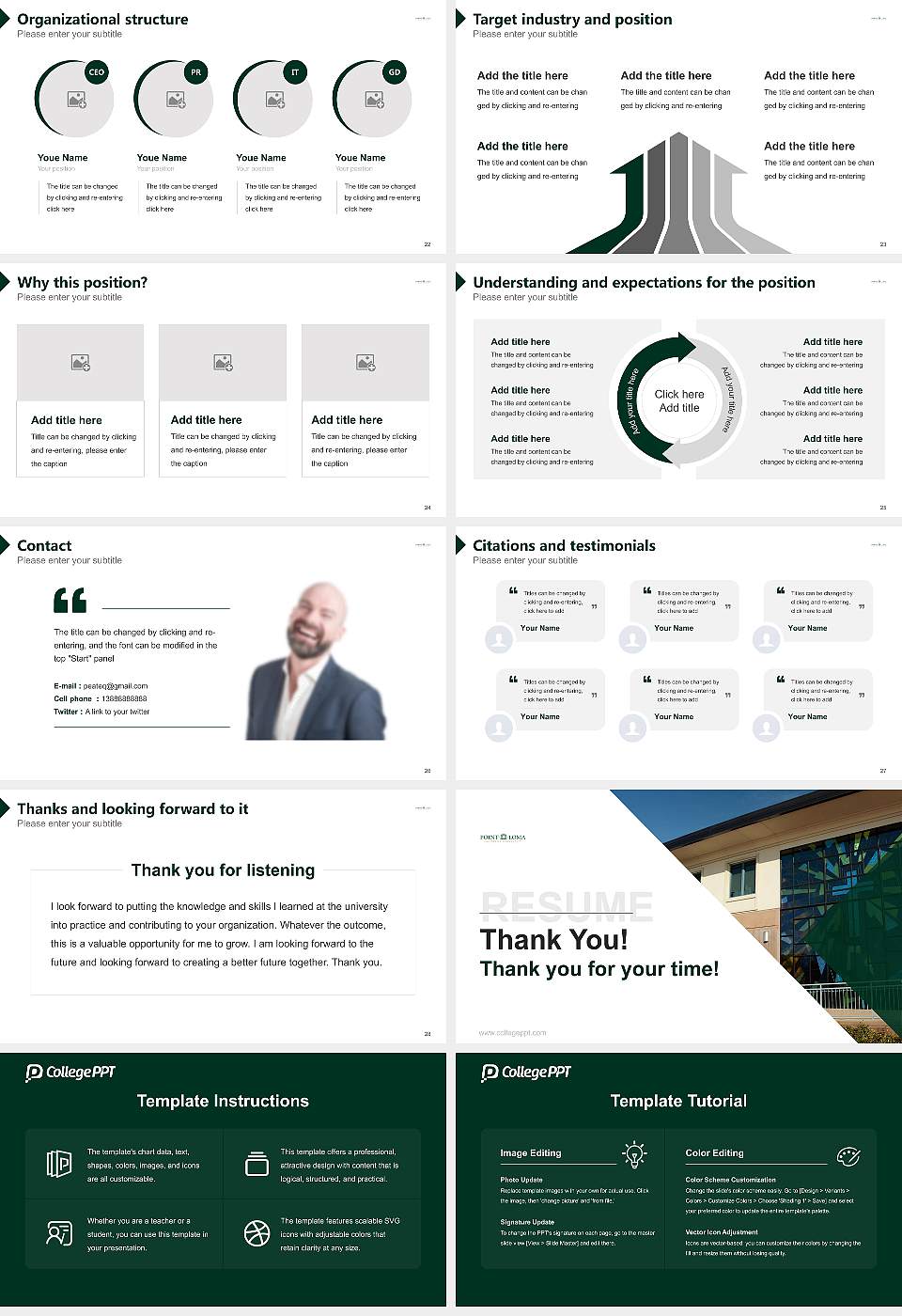 Point Loma Nazarene University Resume PPT Template16:9 ratio PPT effect preview image4