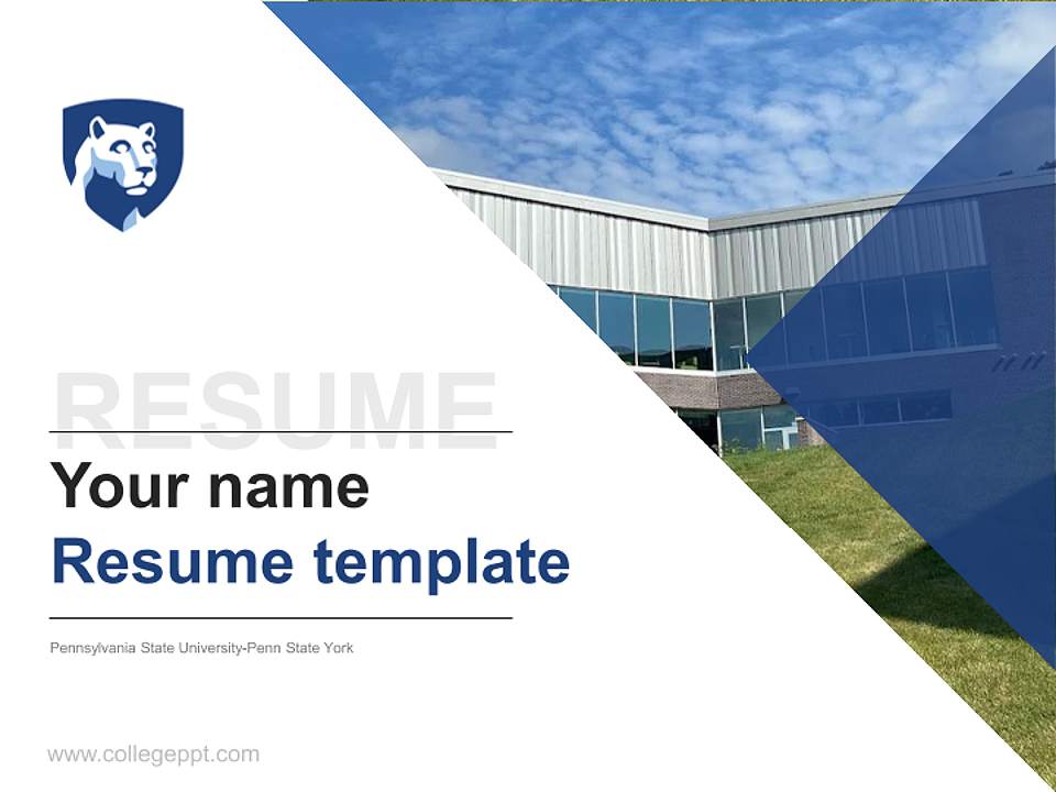 Pennsylvania State University-Penn State York Resume PPT Template4:3 ratio PPT effect preview image5