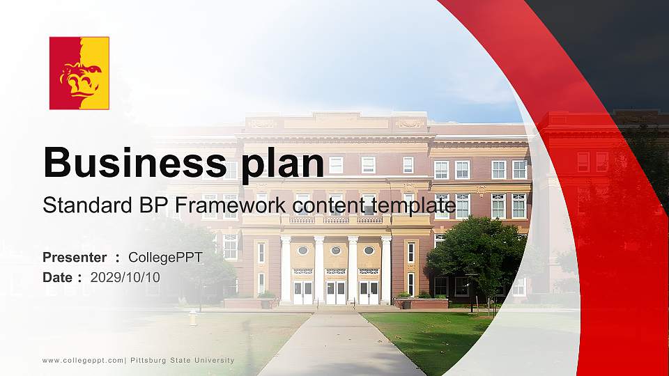 Pittsburg State University Competition/Entrepreneurship Contest PPT Template16:9 ratio PPT effect preview image