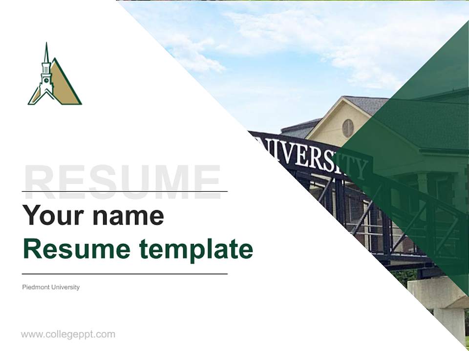 Piedmont University Resume PPT Template4:3 ratio PPT effect preview image5