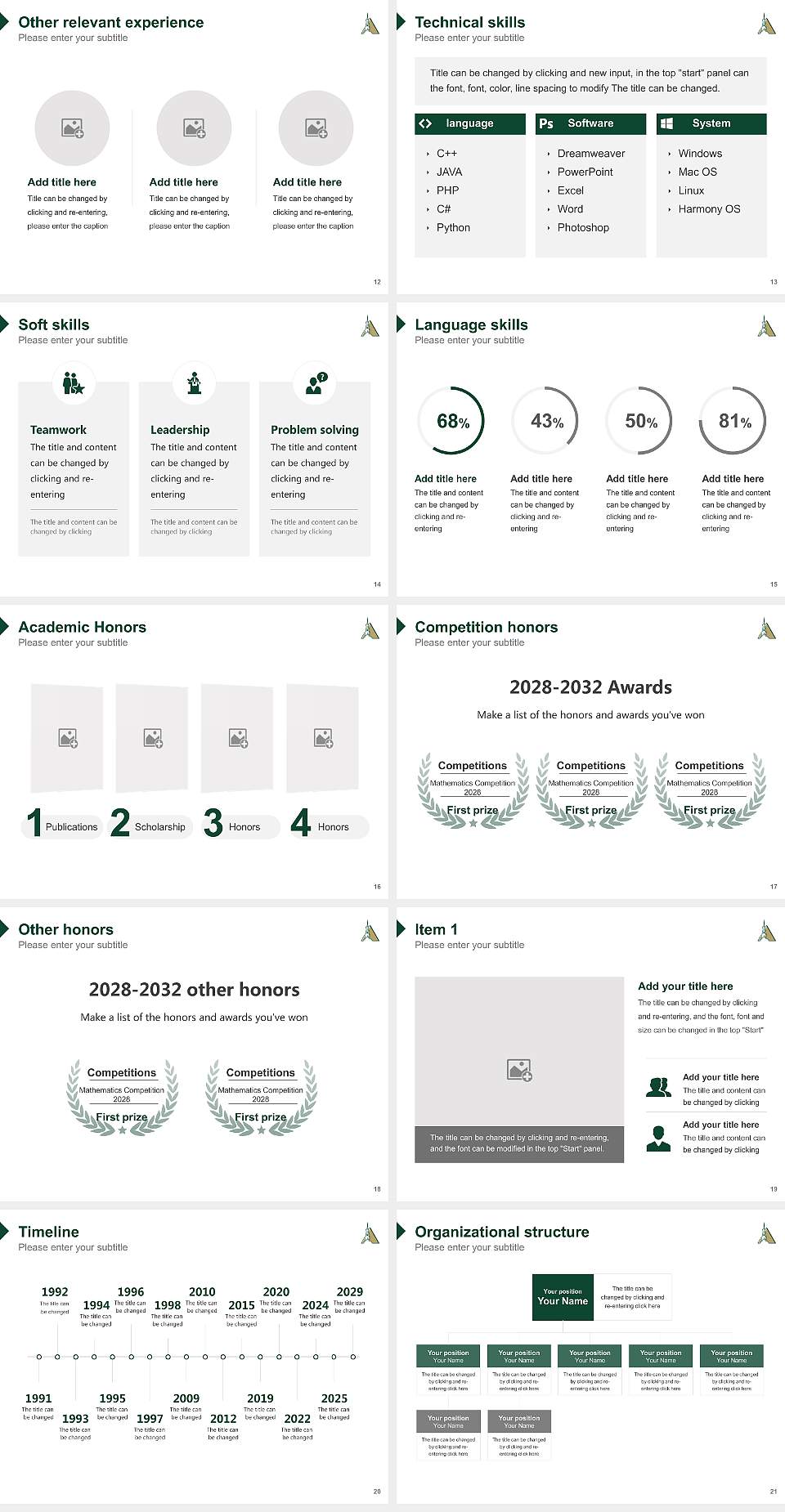 Piedmont University Resume PPT Template4:3 ratio PPT effect preview image3