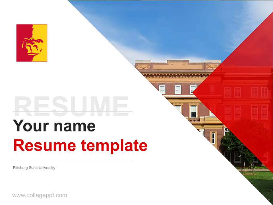 Pittsburg State University Resume PPT Template4:3 ratio PPT effect preview image5