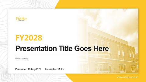 Pfeiffer University Academic Presentation/Research Findings Report PPT Template