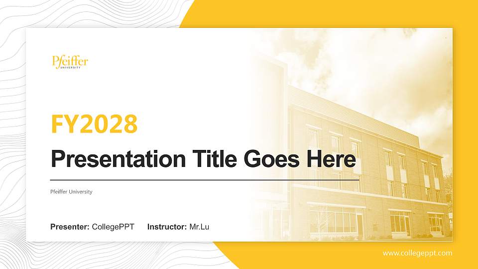 Pfeiffer University Academic Presentation/Research Findings Report PPT Template16:9 ratio PPT effect preview image