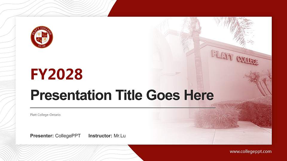 Platt College-Ontario Academic Presentation/Research Findings Report PPT Template16:9 ratio PPT effect preview image