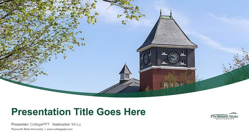 Plymouth State University Course/Courseware Creation PPT Template16:9 ratio PPT effect preview image