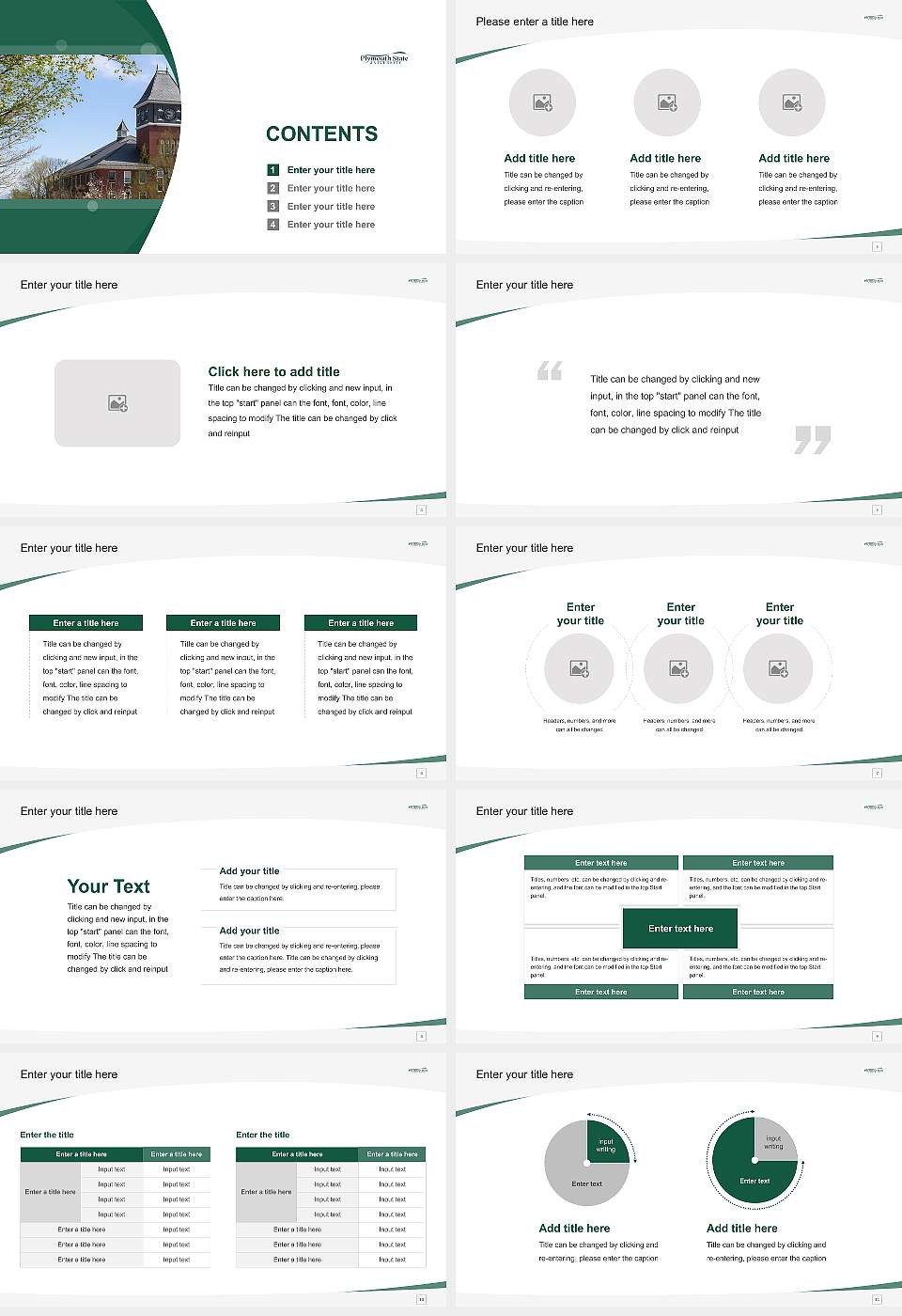 Plymouth State University Course/Courseware Creation PPT Template16:9 ratio PPT effect preview image2