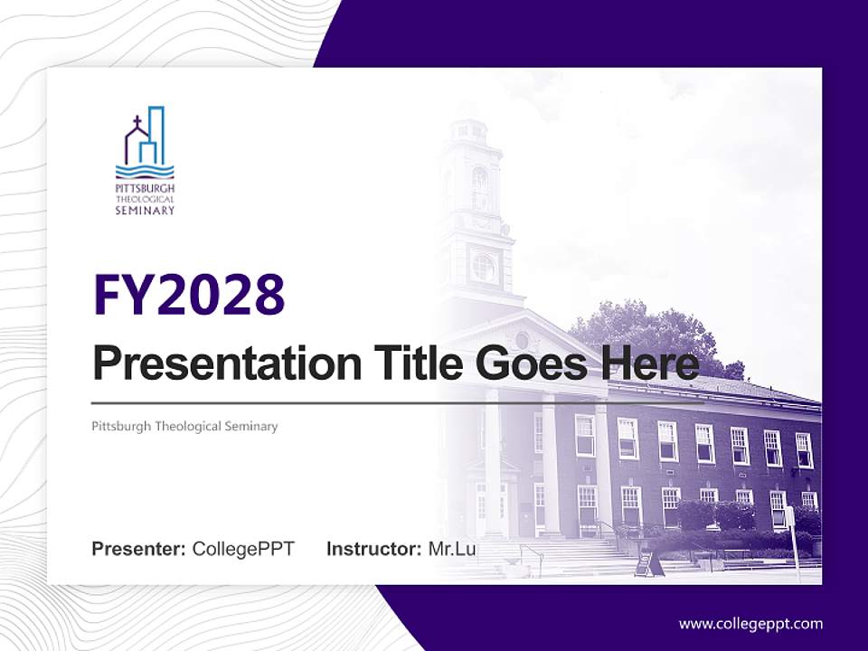 Pittsburgh Theological Seminary Academic Presentation/Research Findings Report PPT Template4:3 ratio PPT effect preview image5
