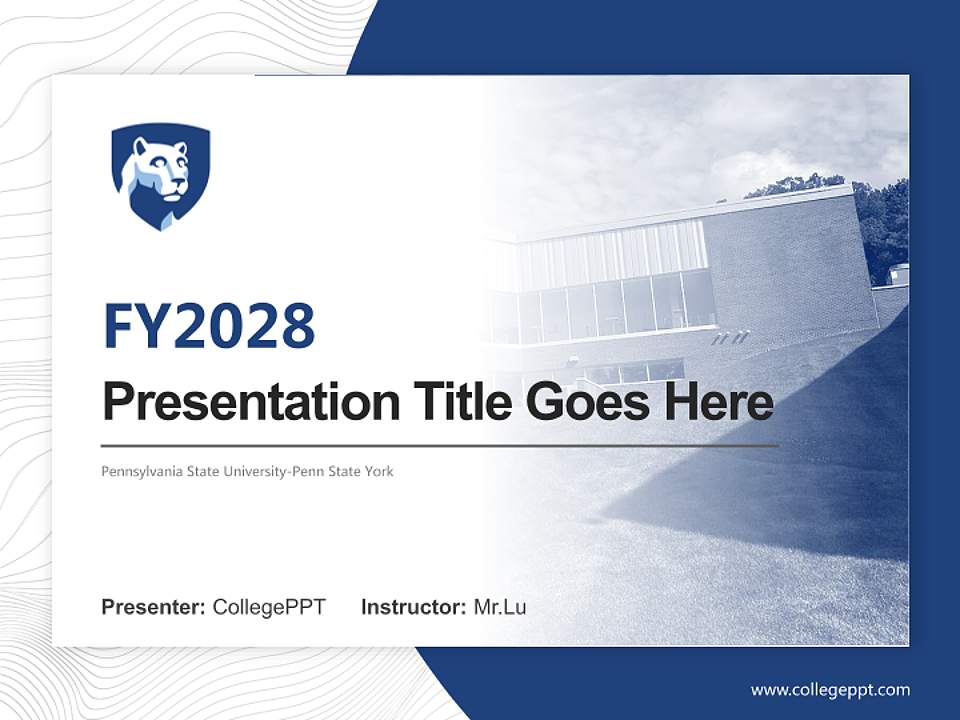 Pennsylvania State University-Penn State York Academic Presentation/Research Findings Report PPT Template4:3 ratio PPT effect preview image5