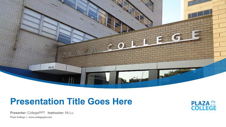 Plaza College Course/Courseware Creation PPT Template16:9 ratio PPT effect preview image