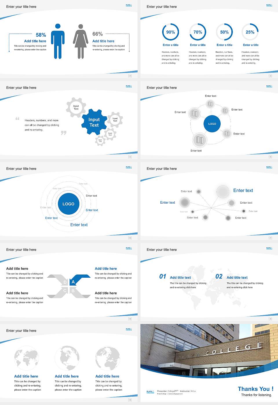 Plaza College Course/Courseware Creation PPT Template16:9 ratio PPT effect preview image4