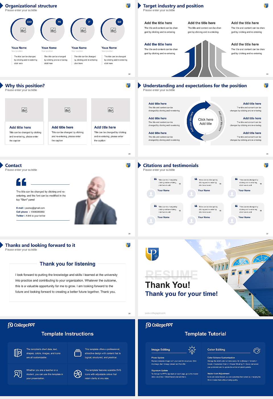 Polytechnic University of Puerto Rico-Orlando Resume PPT Template16:9 ratio PPT effect preview image4