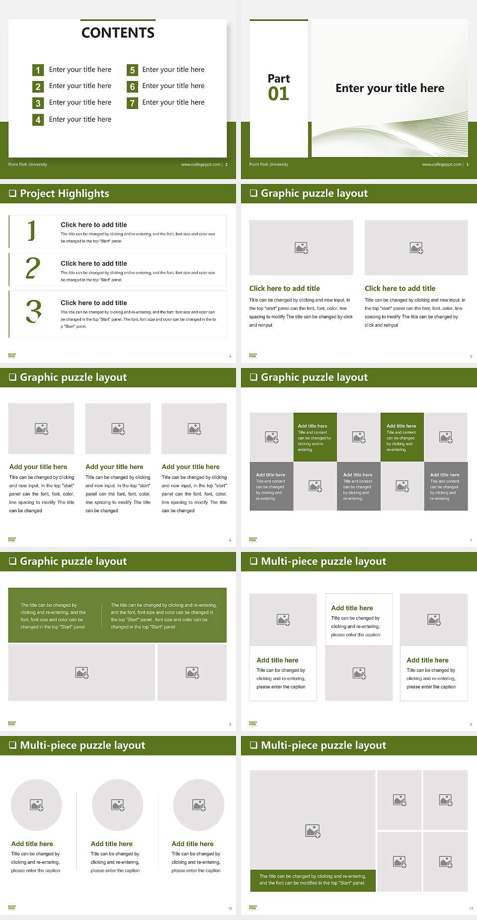 Point Park University General Purpose PPT Template4:3 ratio PPT effect preview image2
