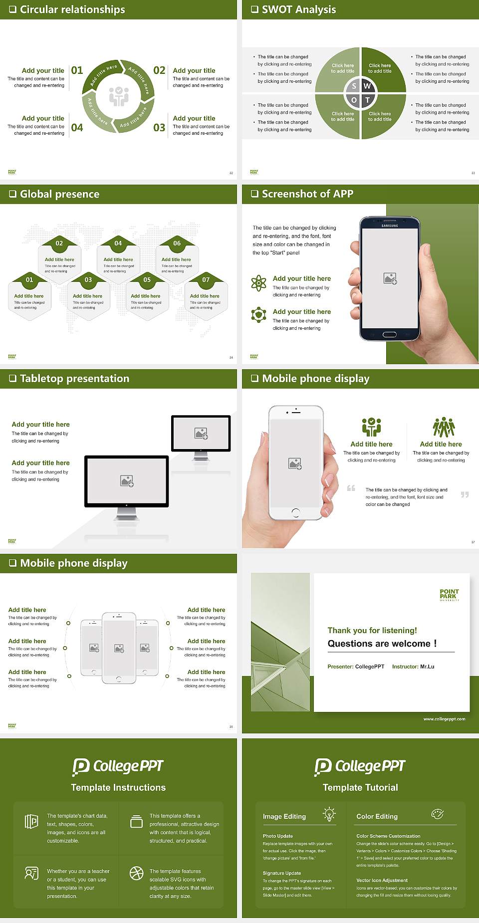 Point Park University General Purpose PPT Template4:3 ratio PPT effect preview image5
