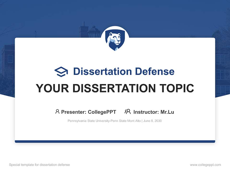 Pennsylvania State University-Penn State Mont Alto Graduation Thesis Defense PPT Template4:3 ratio PPT effect preview image7
