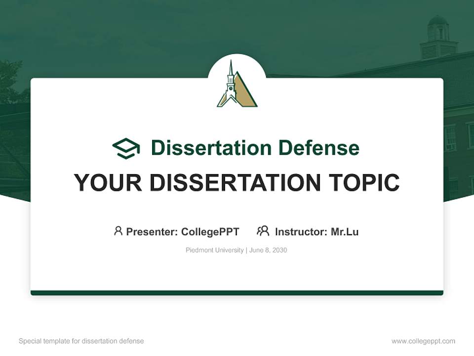 Piedmont University Graduation Thesis Defense PPT Template4:3 ratio PPT effect preview image7