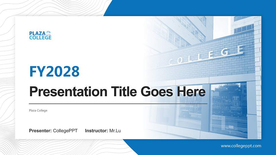 Plaza College Academic Presentation/Research Findings Report PPT Template16:9 ratio PPT effect preview image