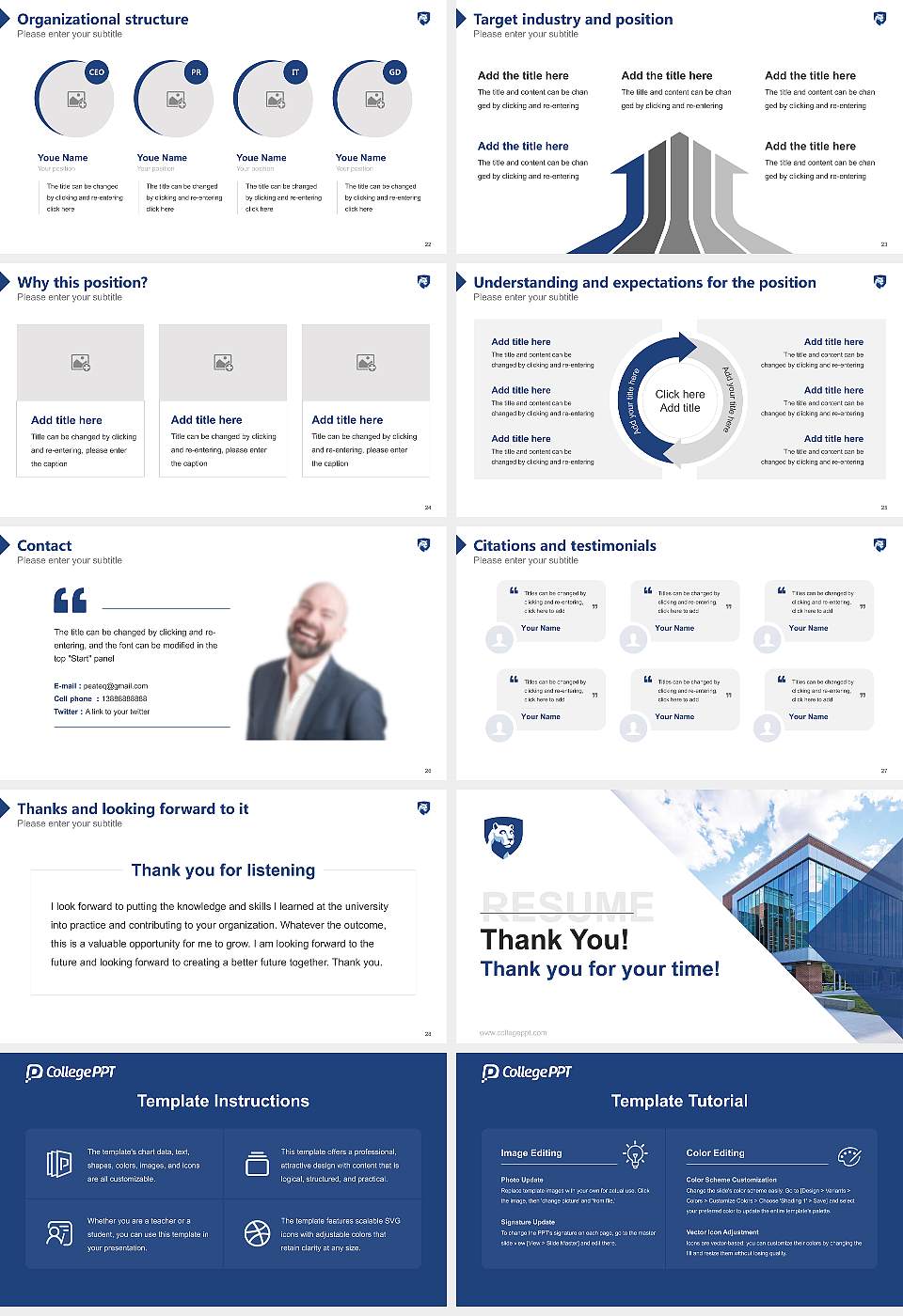 Pennsylvania State University-Penn State Lehigh Valley Resume PPT Template16:9 ratio PPT effect preview image4