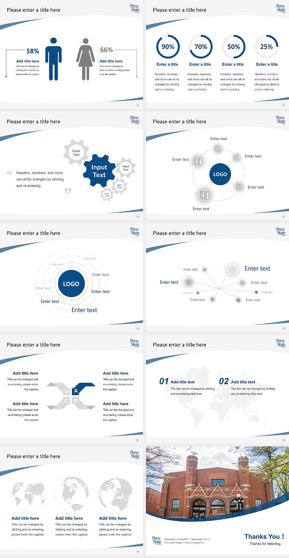 Peru State College Course/Courseware Creation PPT Template4:3 ratio PPT effect preview image4