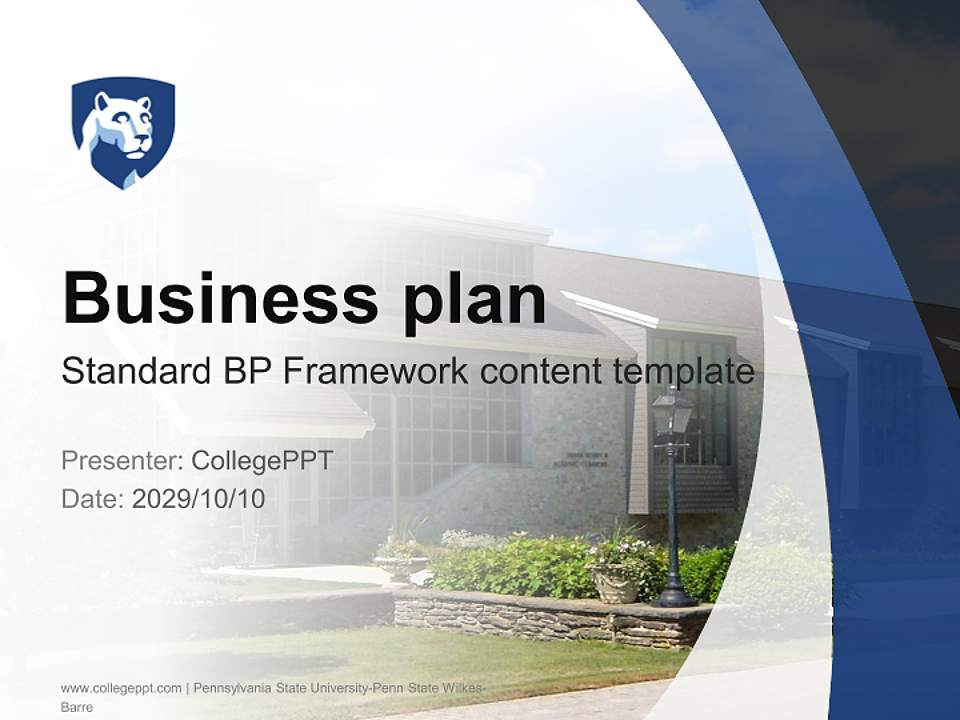 Pennsylvania State University-Penn State Wilkes-Barre Competition/Entrepreneurship Contest PPT Template4:3 ratio PPT effect preview image9