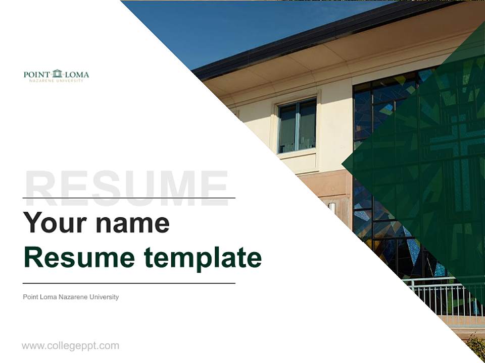 Point Loma Nazarene University Resume PPT Template4:3 ratio PPT effect preview image5